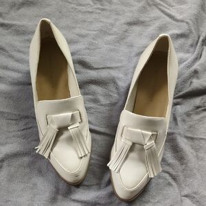 Marc Fisher White Patent Leather Loafers 6
